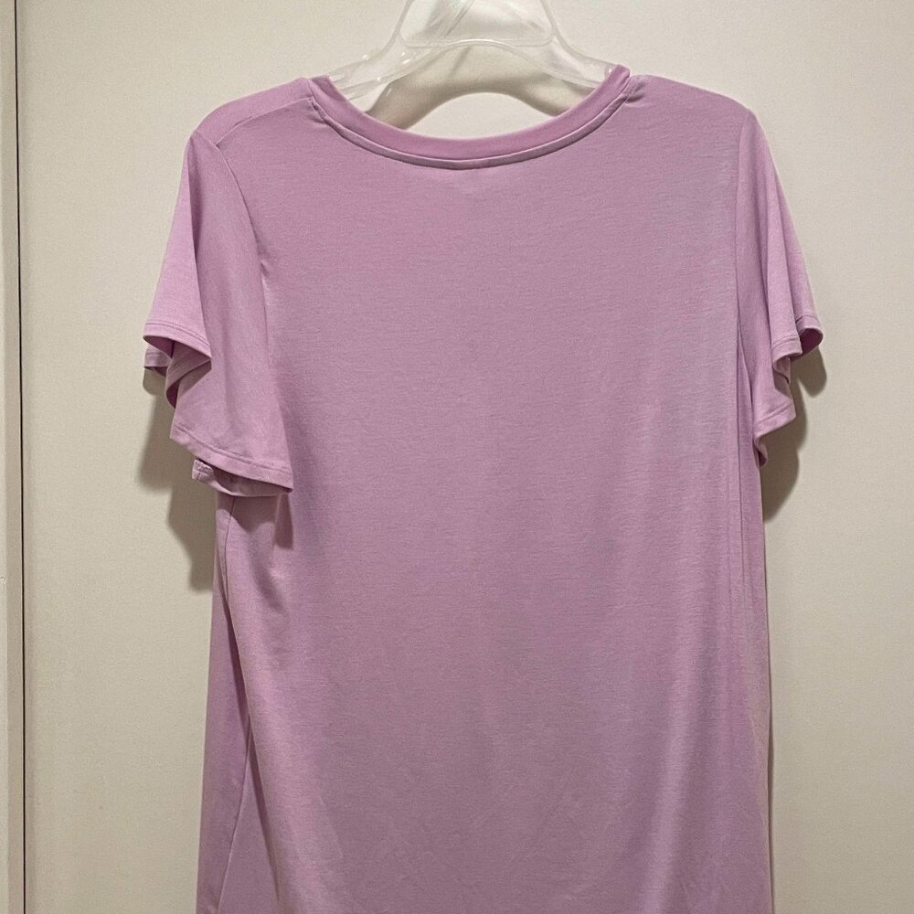 West Loop Women’s Ruffle Sleeve Tunic Top Shirt Light Purple Size M - New - Picture 2 of 4